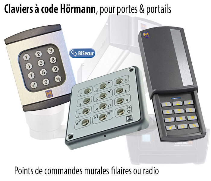 Claviers à code Hörmann pour motorisation portes et portails